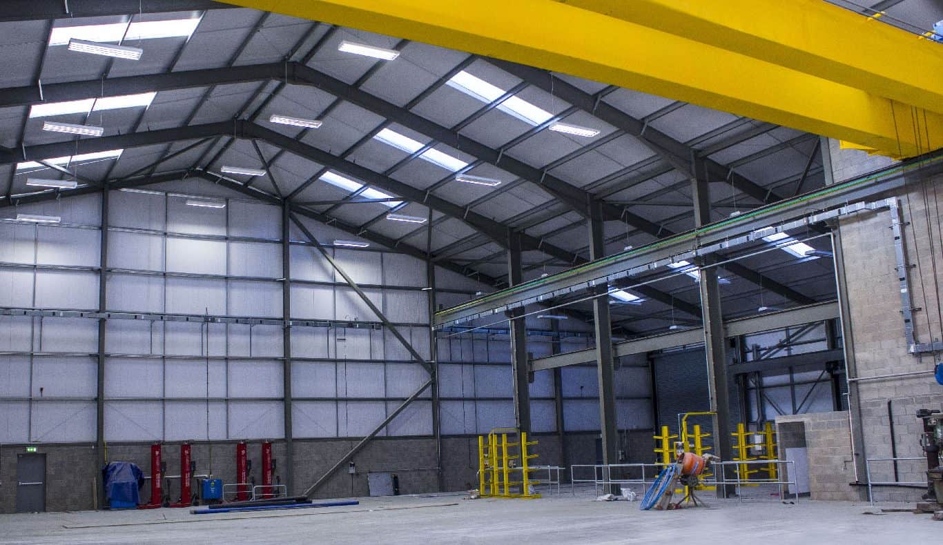 Internal warehouse lighting installation