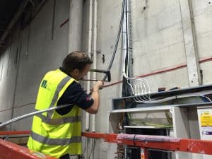 Changes to cabling on elevated work platform