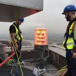 Electrical lighting installation - working at height