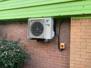 Air Conditioning external unit installed to wall