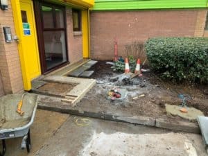 Groundworks for electrical supply installation for EV Charger