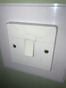 Electrical Safety Certificate Fault Cracked socket