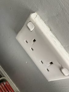 Electrical Safety Certificate Failure Damaged socket