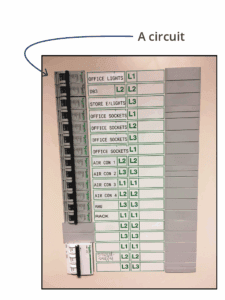 commercial distribution board EICR Test, how many circuts do I have? 